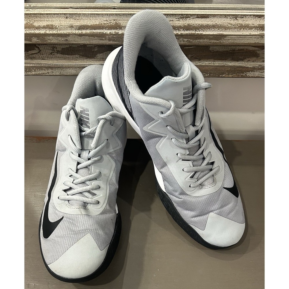Nike Precision IV Gray White Basketball‎ Shoes EUC Size 12